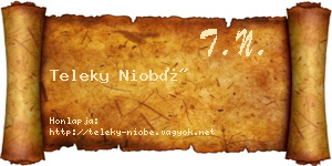 Teleky Niobé névjegykártya